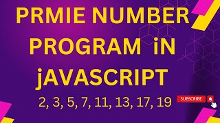 Prime number Program In Javascript, in Hindi