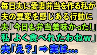 【スカッとする話】毎日夫に愛妻弁当を作る私が夫の異変を感じある行動に。夫「今日も弁当美味かった！」私「へぇよく食べれたわねw」夫「え？」→実は...