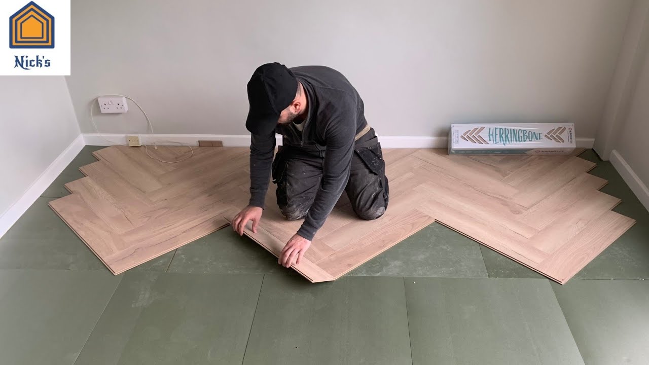 How To Install Herringbone Laminate Flooring - Sideways - YouTube