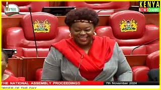 LAUGHTER in Parliament as Millie Odhiambo speaks American Accent to Congratulate Huldah Momanyi