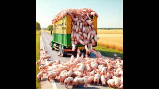 large scale escape of Pigs #farming #pigs