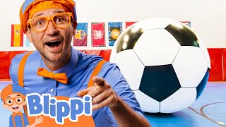 Blippi Plays Bubble Soccer! | Blippi - Kids Playground | Educational s for Kids