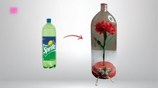 Make decorative flowers from waste plastic bottles and paper!