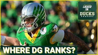 Where does Dillon Gabriel rank for Oregon quarterbacks in the last 20 years vs Herbert, Nix, others?