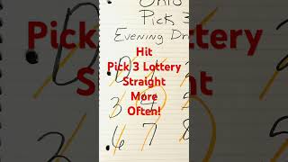 Lottery Strategy to Hitting Pick 3 STRAIGHT!