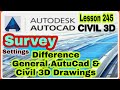 #Lesson245 #LandSurveyor #CiviL3D #Survey | difference General AutoCad & Civil 3D file #Urdu #Hindi