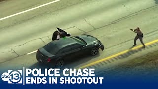 WILD VIDEO: Police chase ends in shootout | Texas DPS