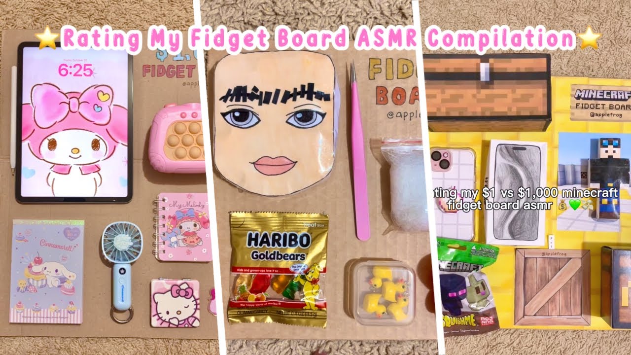 рџ ёrating My Fidget Boards Asmr Compilation Tutorial Applefrog Youtube