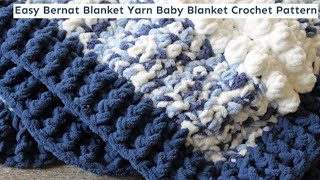 Bernat Blanket Yarn Easy Blue Clouds Baby Blanket Crochet Pattern Super Bulky