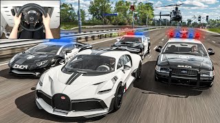 Stealing 1,500bhp Bugatti Divo + Police Chase - Forza Horizon 4 (Steering Wheel + Shifter) Gameplay