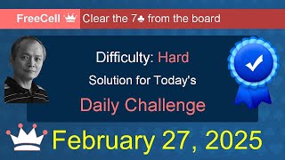 Microsoft Solitaire Collection: FreeCell - Hard - February 27, 2025