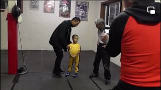 Ryusei, “the little Bruce Lee” visiting the Wednesday night class at the Jun Fan Gung Fu Institute!