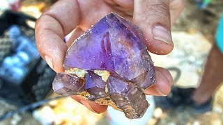 Finding Amethyst Crystals While Digging at Jackson's Crossroads Amethyst Mine!