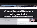 Create Decimal Numbers with JavaScript (Basic JavaScript) freeCodeCamp tutorial