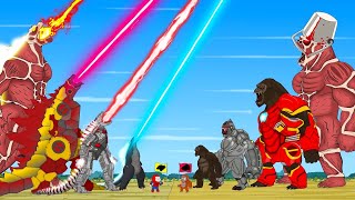 EVOLUTION of All Family GODZILLA vs KONG: Who Will Win??? | Godzilla \u0026 KONG Cartoon Compilation