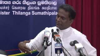 Deputy Minister Hon Thilanga Sumathipala speaks at the Ministry of Skills Development