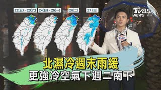 北濕冷週末雨緩 更強冷空氣下週二南下｜氣象主播 吳軒彤｜TVBS氣象站｜TVBS新聞 20241121 @TVBSNEWS02