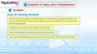 Sharing a program and Elements of Small Basic Programming