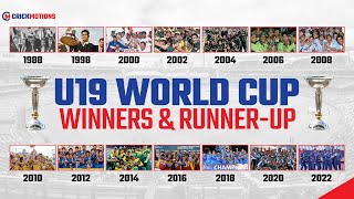 The U19 World Cup Winners And Runners-up From 1988 to 2022 | U19CWC