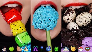 15MINUTES EMOJI FOOD ASMR COMPILATION FOR SLEEP, DISNEY PRINCESS CHOCOLATE RELAXING EATING ASMR 🦄