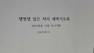 생명샘 앉은 자리 새벽기도(24.03.20.수)