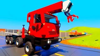 Can Tow Truck Car Stop the Train | Lego Crashes - Brick Rigs