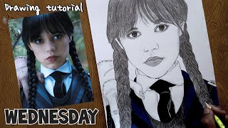 How to Draw Wednesday Addams |Wednesday pencil drawing |Wednesday Addams drawing easy step by step