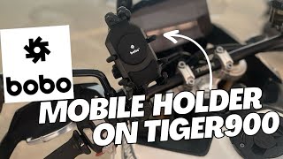 BOBO mobile holder on Triumph Tiger 900 #bobo #tiger900 #mobileholder