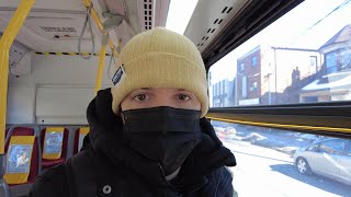 Toronto Bus \u0026 Subway Ride From Broadview Ave on Feb 25, 2021