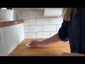 how to remove black water stains from a wooden worktop