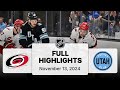 NHL Highlights | Hurricanes vs. Utah Hockey Club - November 13, 2024