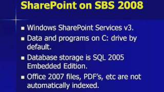 Introduction to SharePoint on SBS 2008 - Part 1