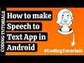 Coding Tutorials: How to make the Speech to Text App in Android Studio | Speech to Text App Tutorial