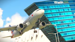 AMERICAN AIRLINE Airbus A320's THRILLING TAKEOFF at Denver Airport!