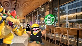 Wario dies at his local Starbucks trying to give Bowser a Wario credit card