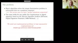 Code-Based Cryptography - an Overview : Prof. Anna-Lena Horlemann