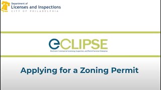 Applying for a Zoning Permit in eCLIPSE