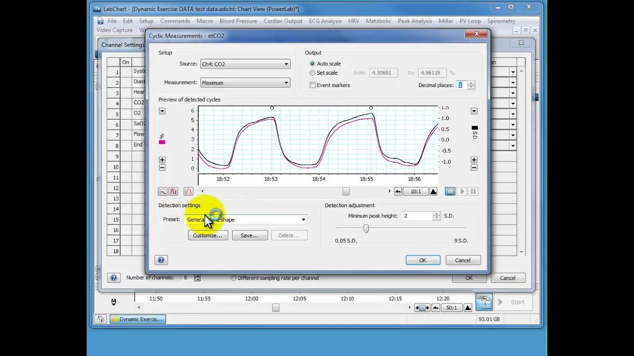 Adding A Channel In Labchart To Summarise Data Youtube
