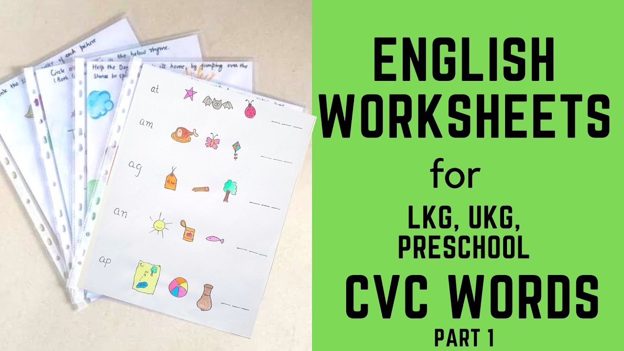 ENGLISH Worksheets For Nursery LKG UKG Part, 48% OFF