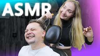 REAL BEAUTY ASMR MASSAGE | Female Barber Massage In Real Barber Shop