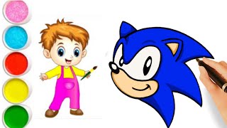How to Draw Sonic the Hedgehog | Step by step tutorial | Sonic drawing for kids