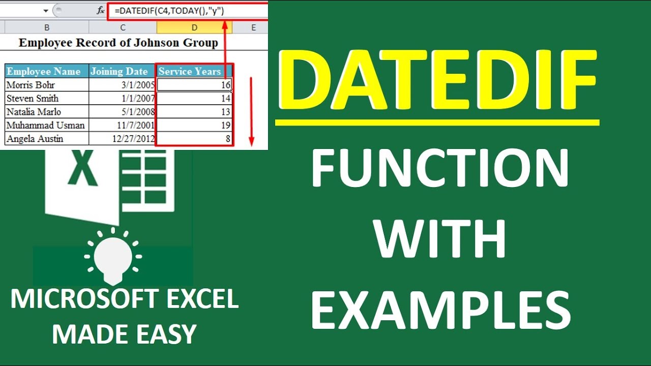 How To Use The Excel Datedif Function With Examples