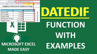 [EASY!] Excel DATEDIF Function With Examples - How to Use The DATEDIF Function