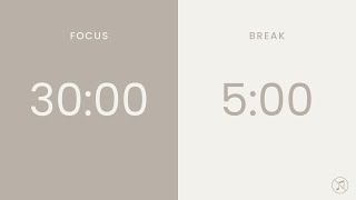 30/5 Pomodoro Timer | 3 x 30 min | Focus | Study | Reflection | Productivity