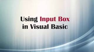 The Input Box in Visual Basic
