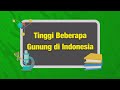 Tinggi Beberapa Gunung di Indonesia