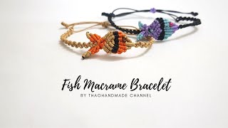 DIY macrame bracelet pattern#7 | Fish Macrame Bracelet by Thao handmade channel