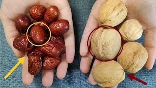 Eat red dates with walnuts like this, you will no longer have to dye your hair in the future