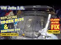 Replacing spark plug and ignition coil on VW Jetta 2.5L Cylinder misfire fix FULL GUIDE