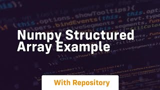 numpy structured array example